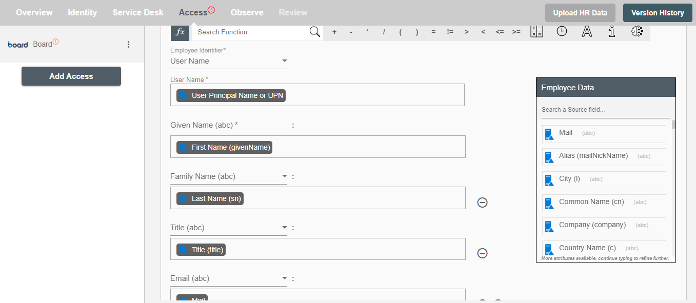 Board Form Attributes