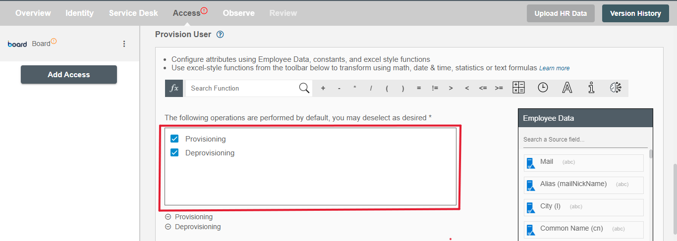 Board Form Operations