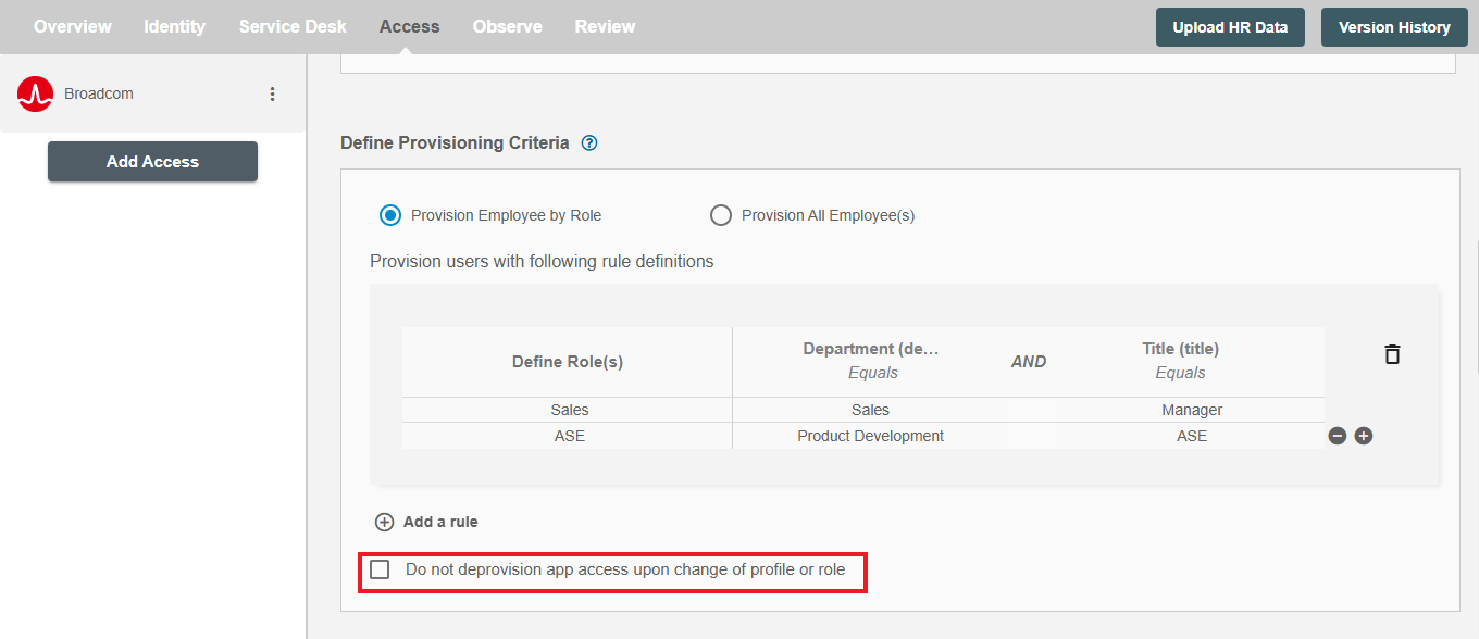 Broadcom ScimManager checkbox