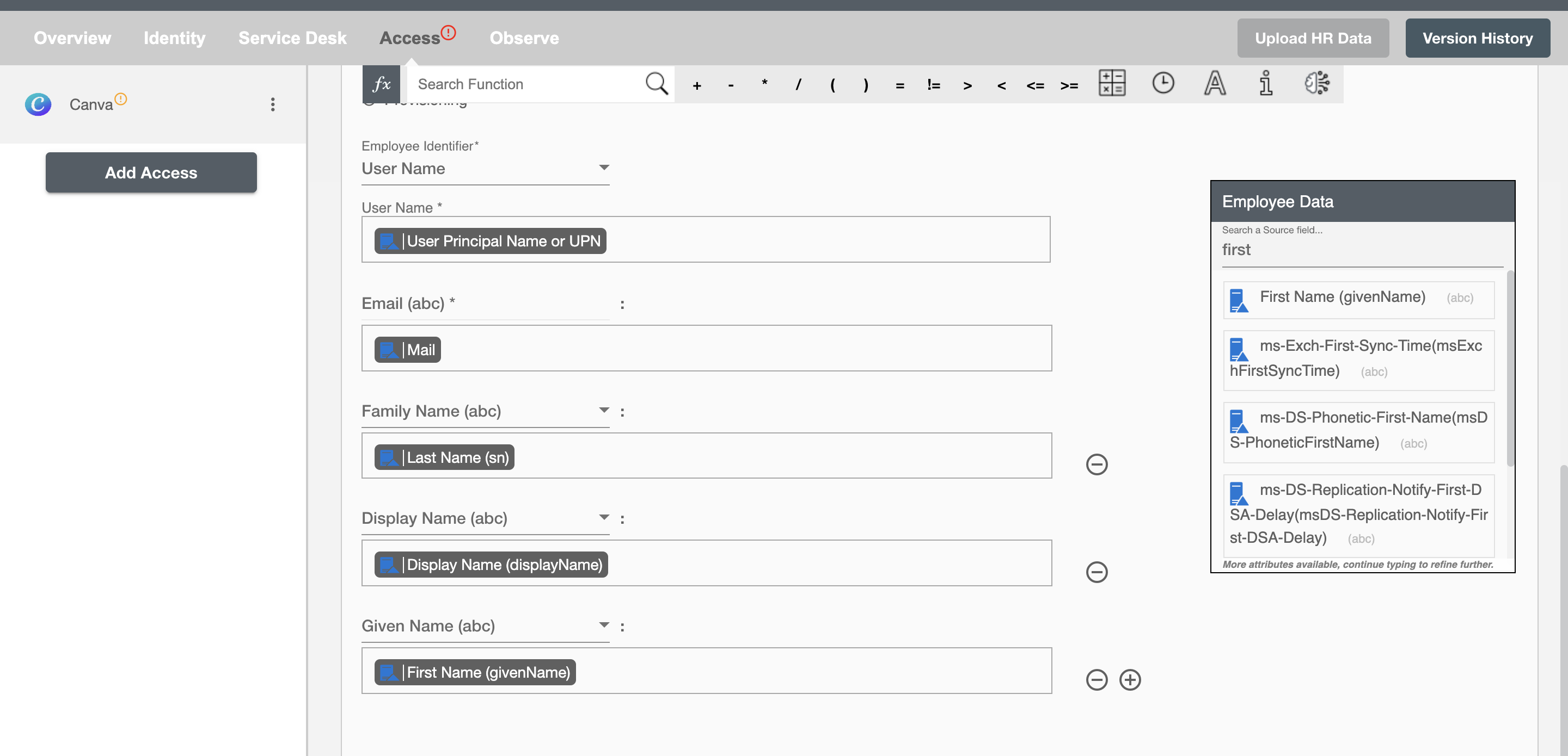 Canva Form Attributes