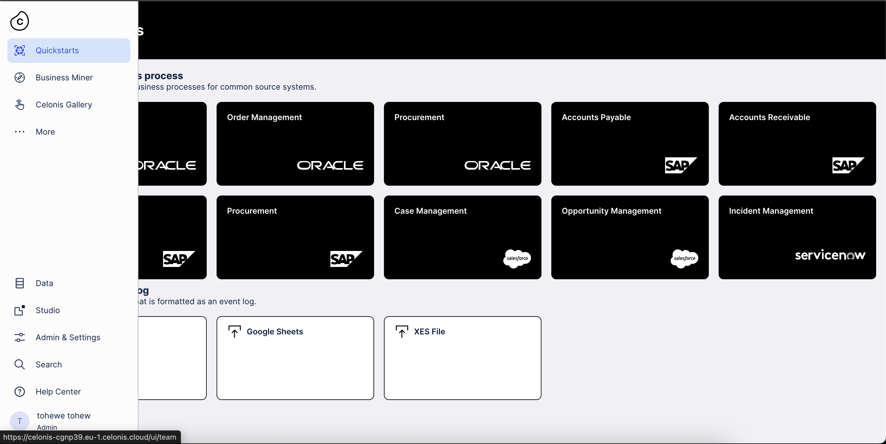 Celonis Admin Setting