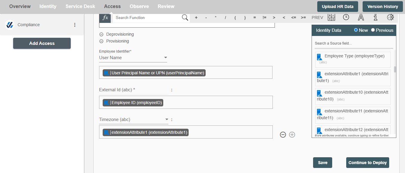 Compliance Form Attributes