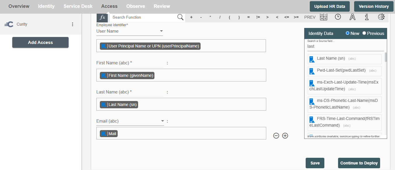 Curity Form Attributes