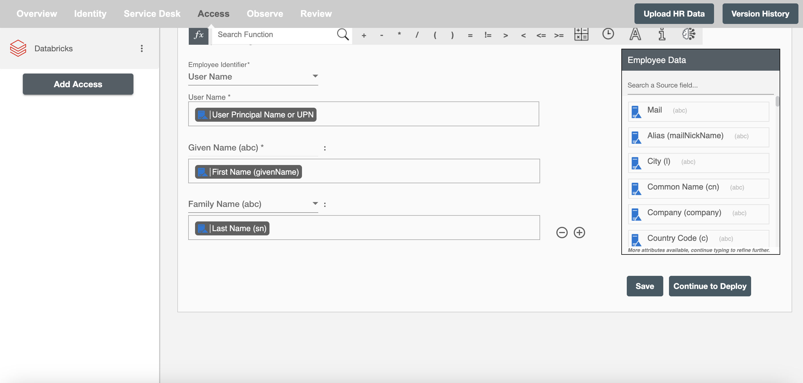 Databricks Form Attributes