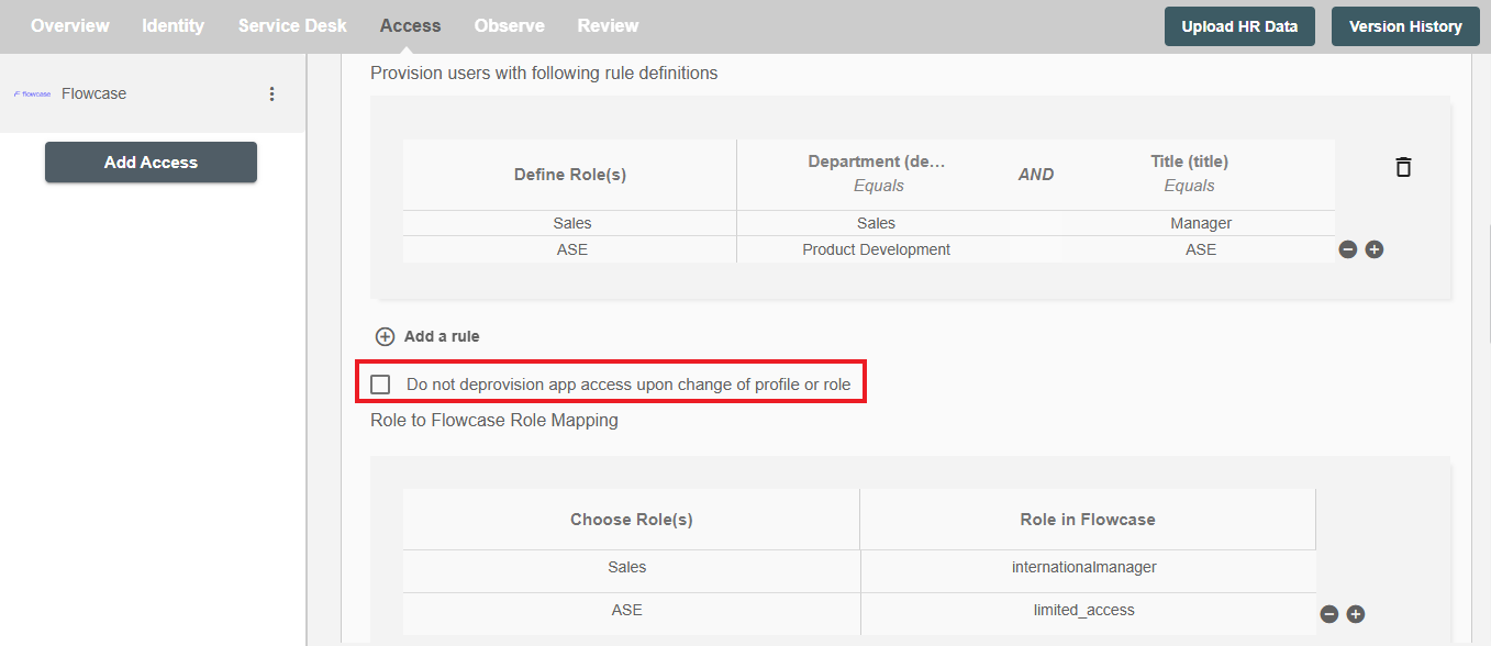 Flowcase ScimManager checkbox