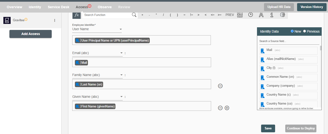 Gravitee Form Attributes