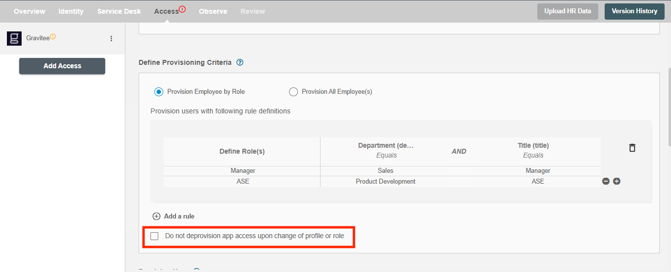 Gravitee ScimManager checkbox