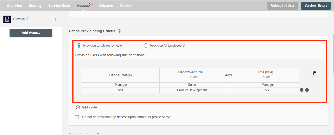 Role definition(s) for Gravitee on Hire2Retire