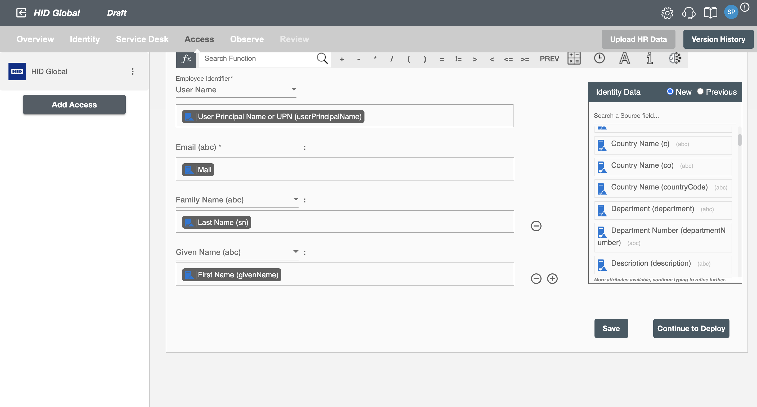 HIDGlobal Form Attributes