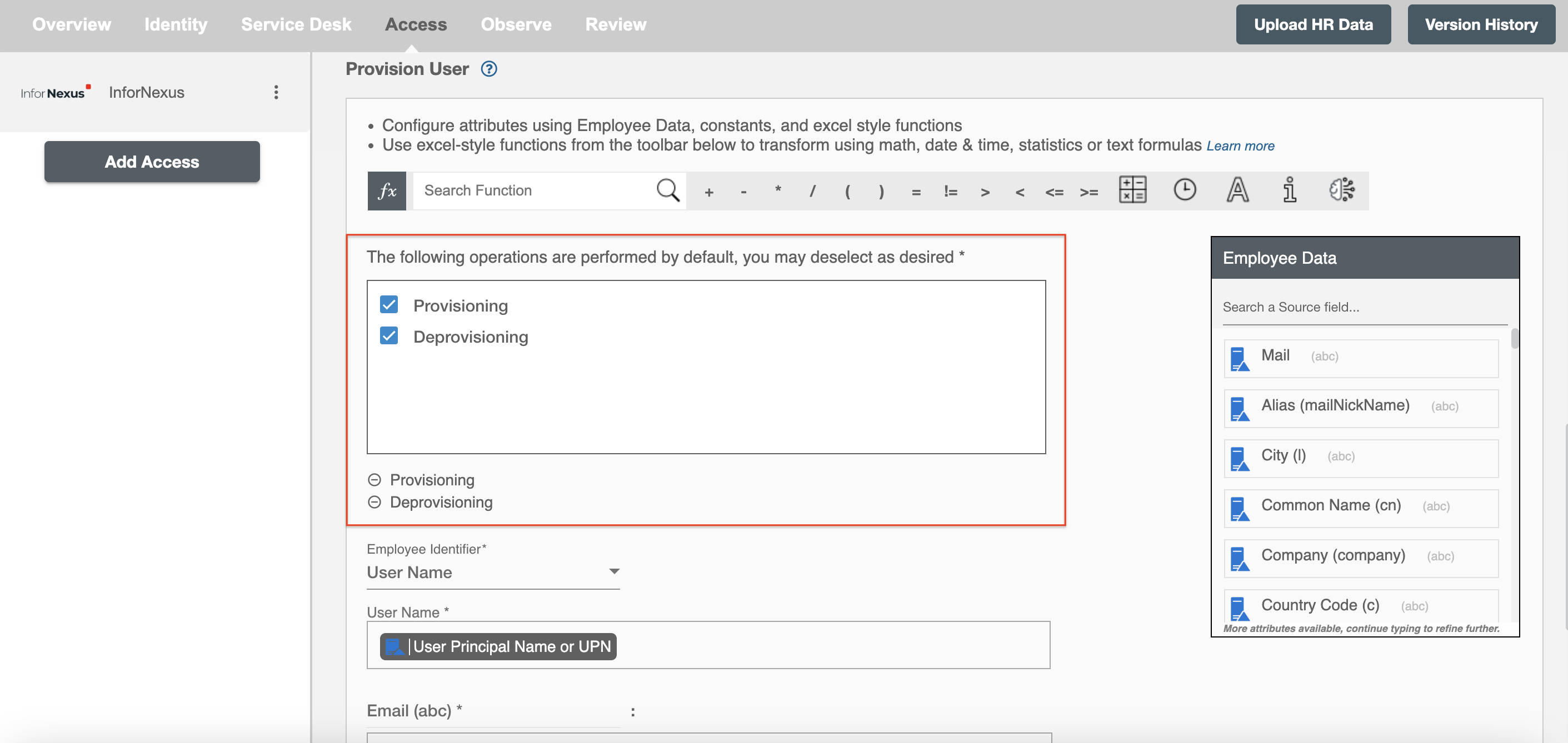 InforNexus Form Operations