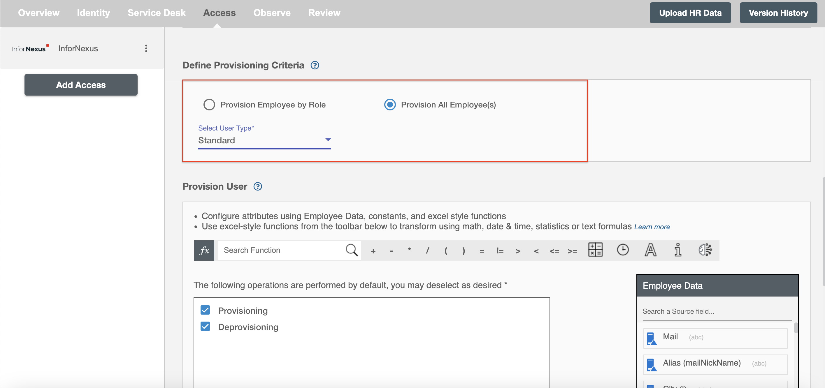 InforNexus Process All Employees