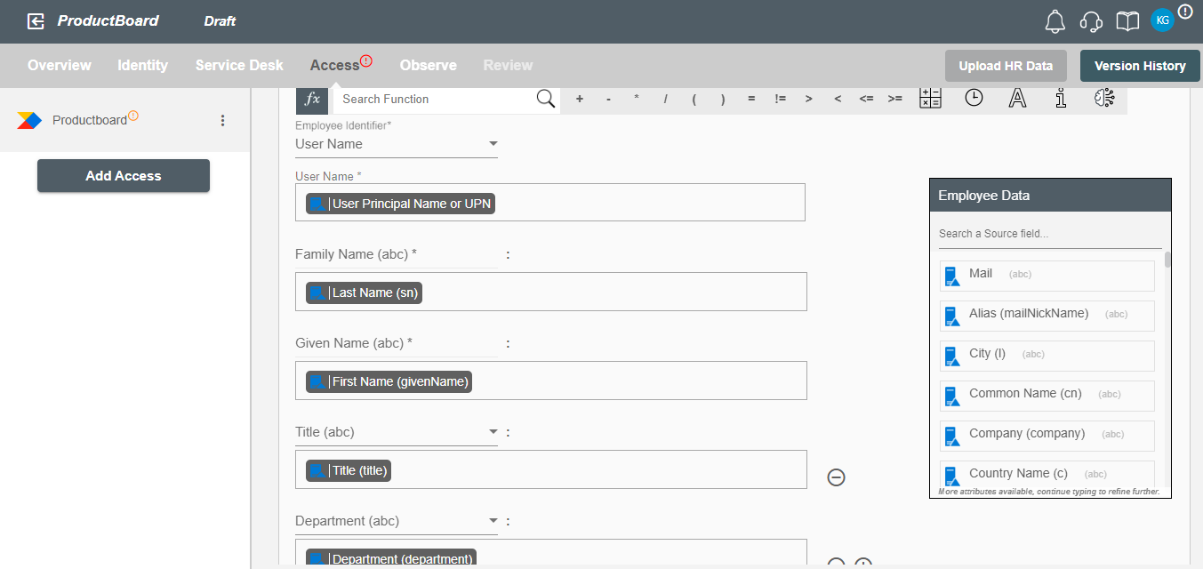 ProductBoard Form Attributes