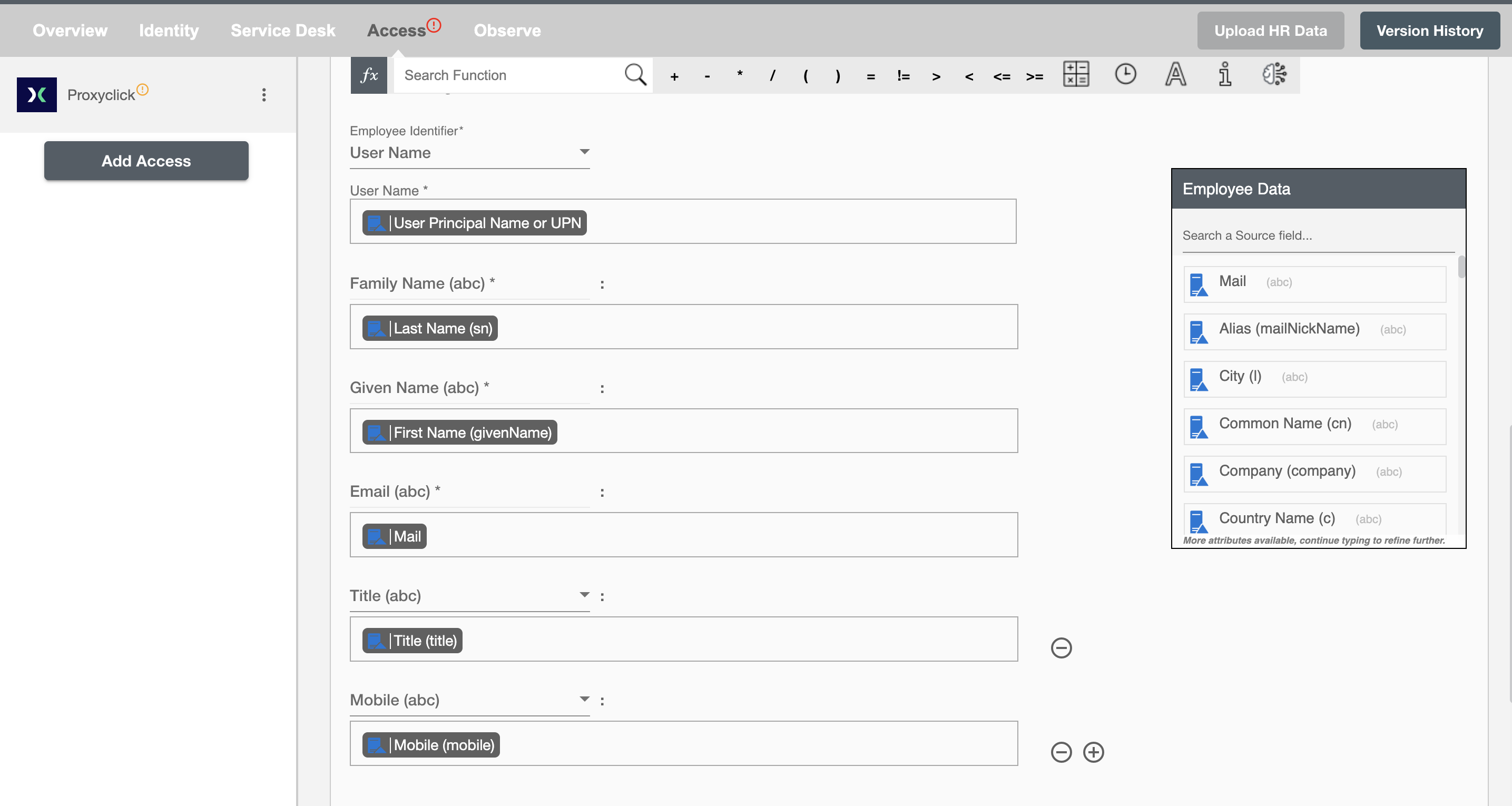 Proxyclick Form Attributes