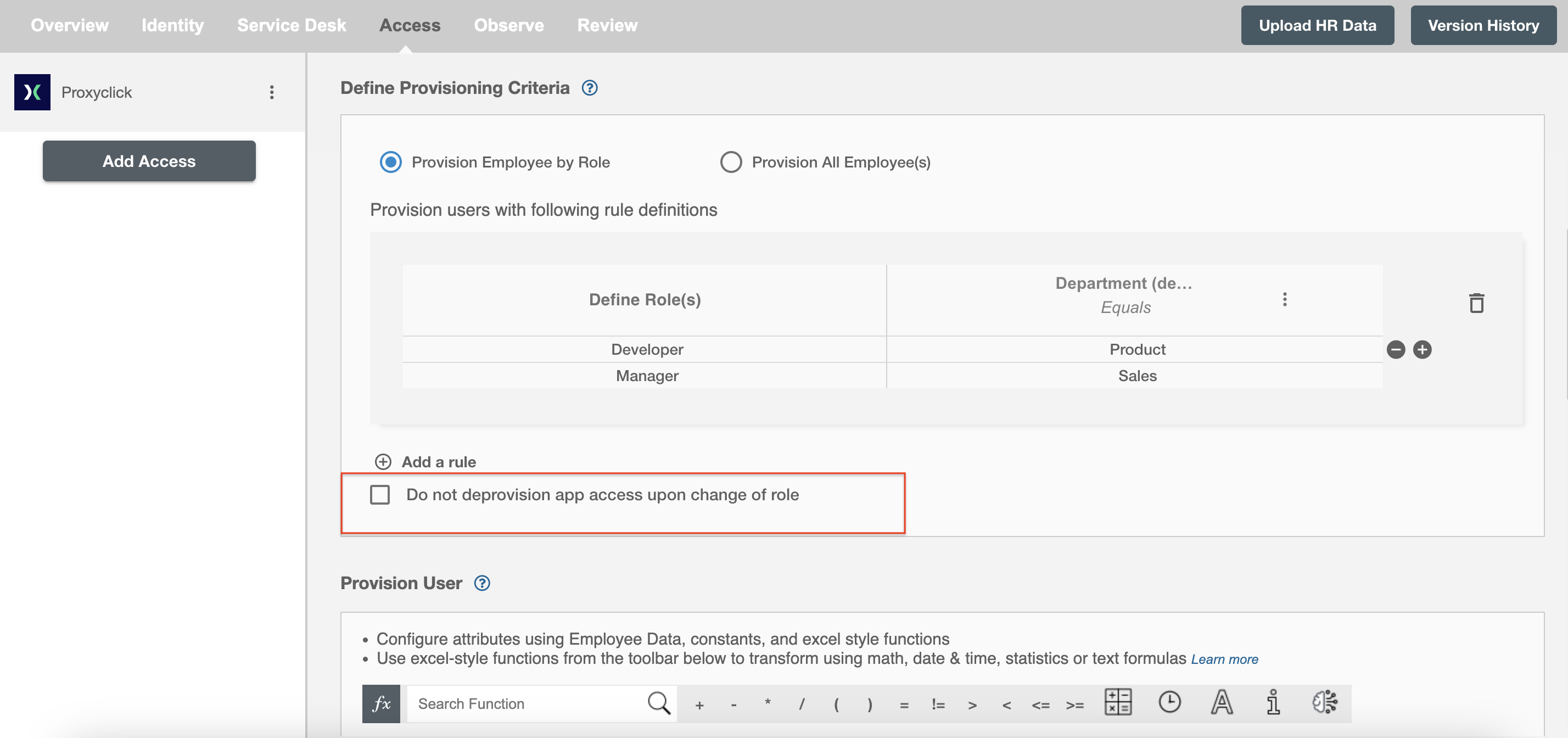 Proxyclick  ScimManager checkbox