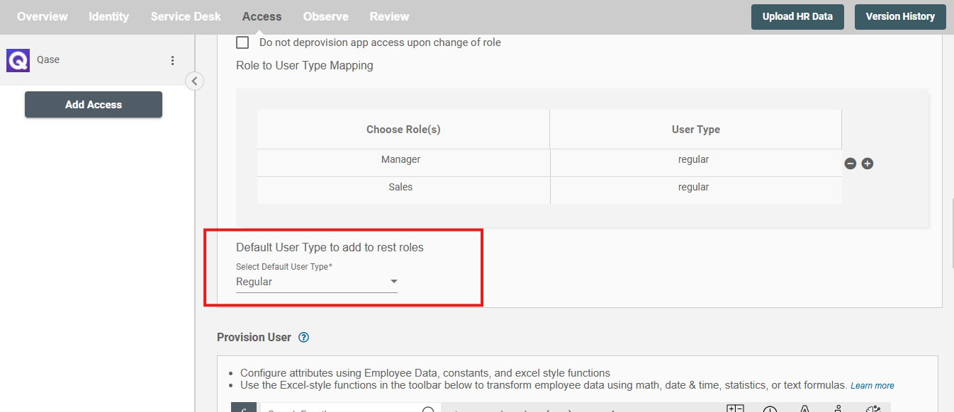 Qase ScimManager Default UserType