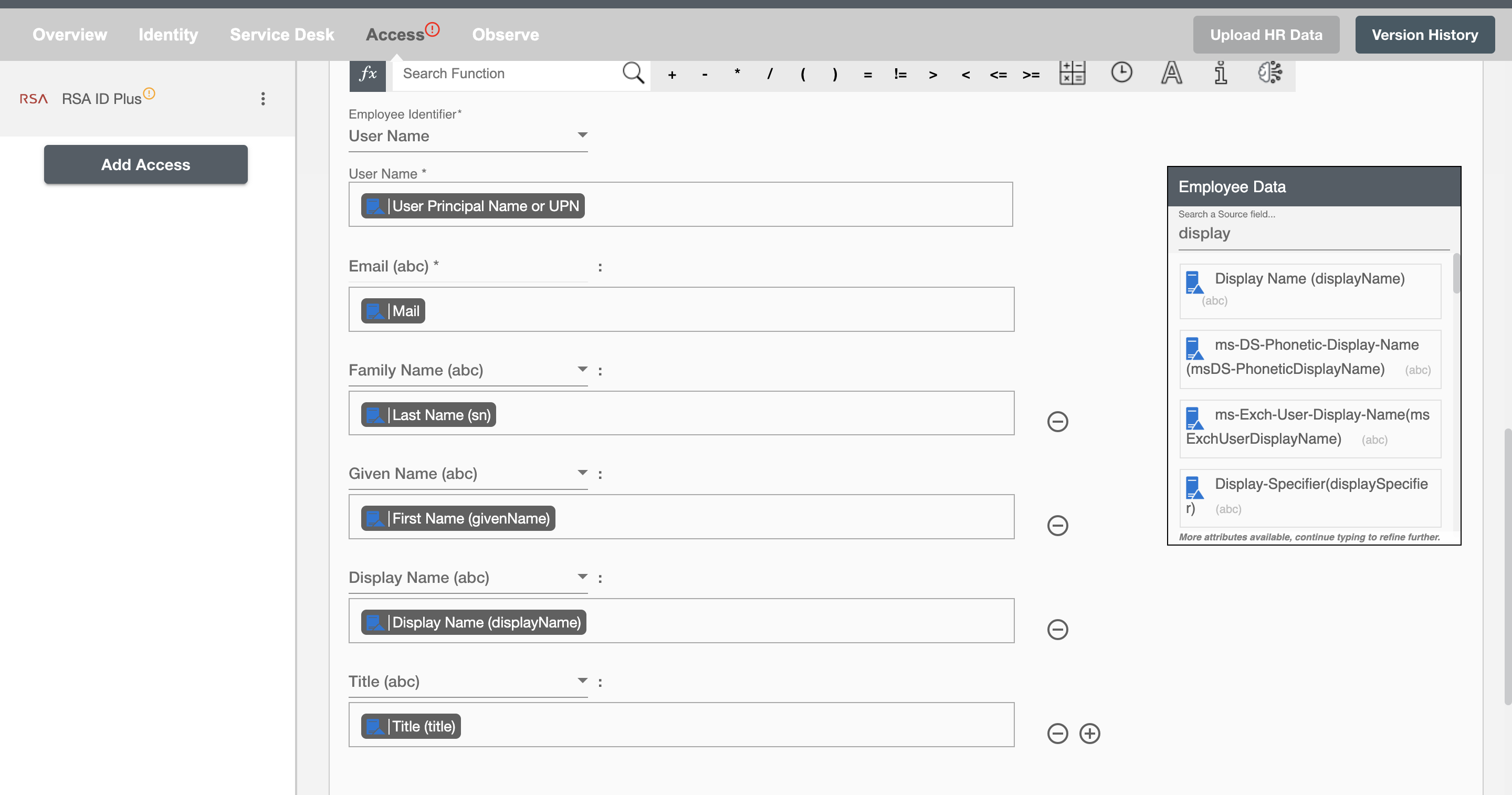 RSA_ID_Plus Form Attributes