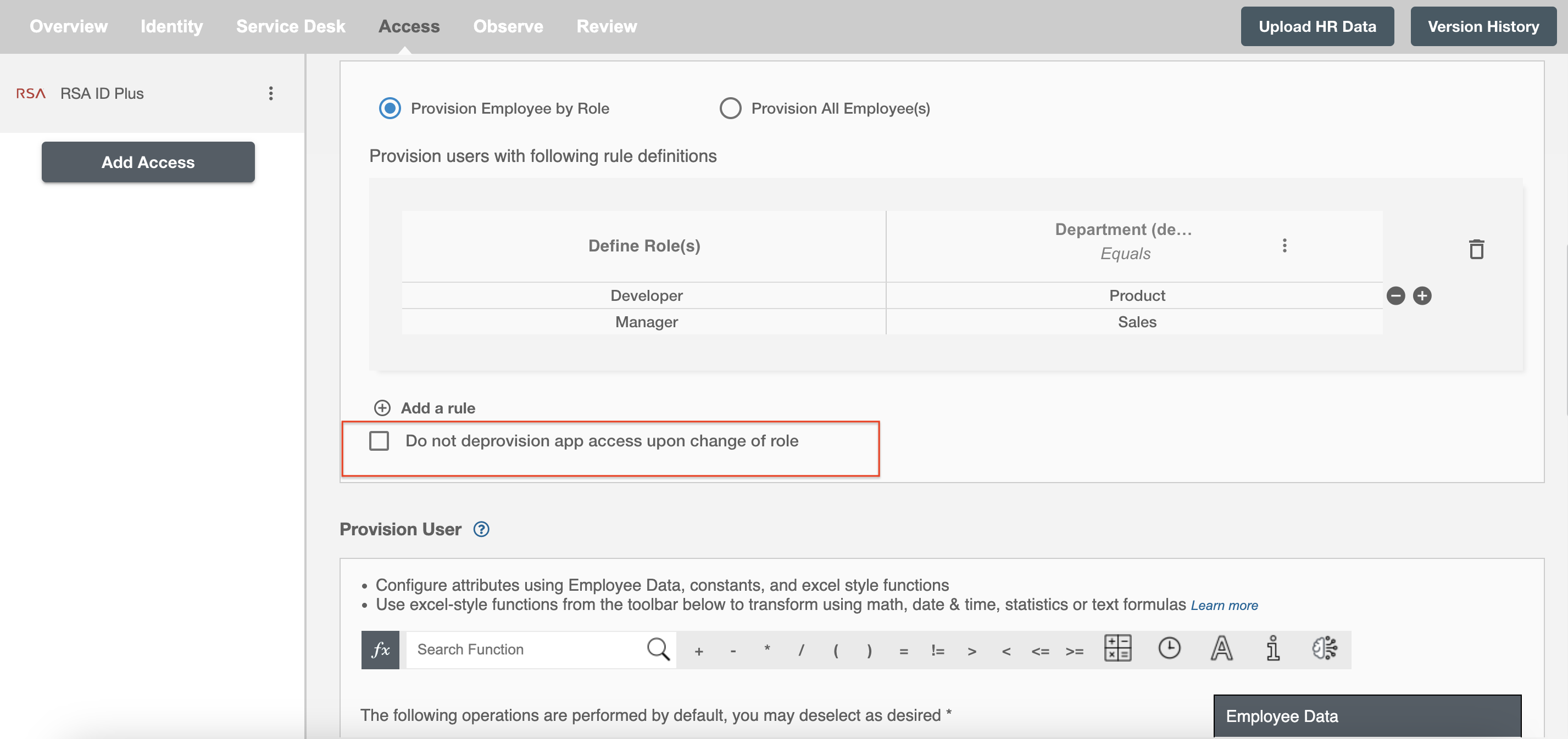 RSA_ID_Plus ScimManager checkbox