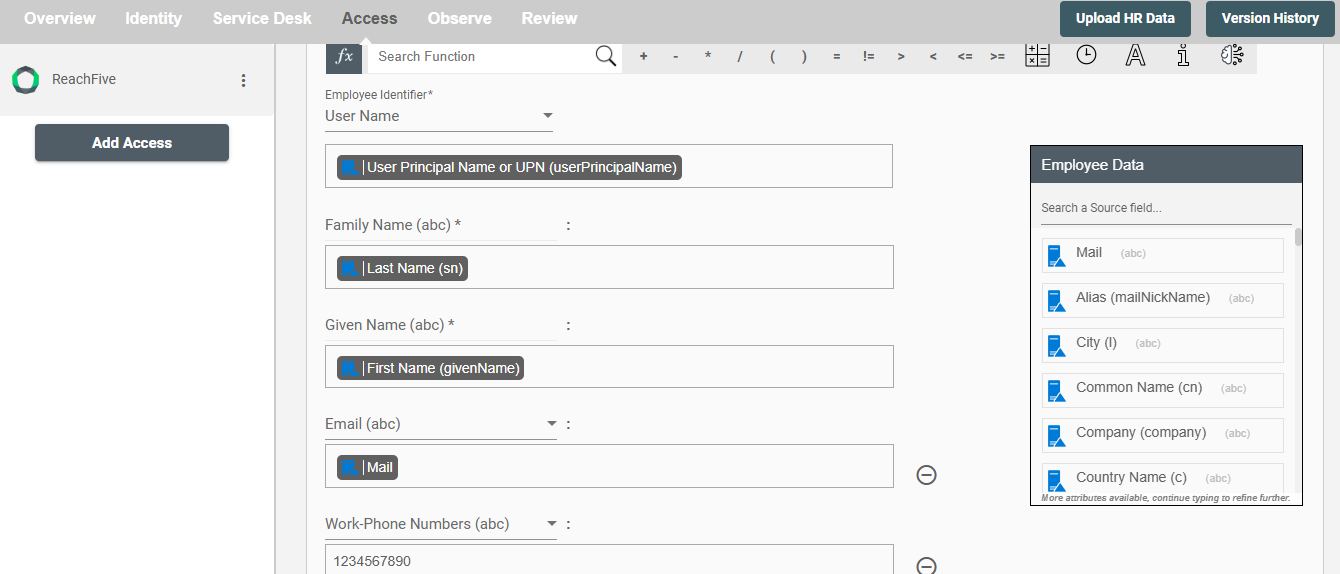 ReachFive Form Attributes