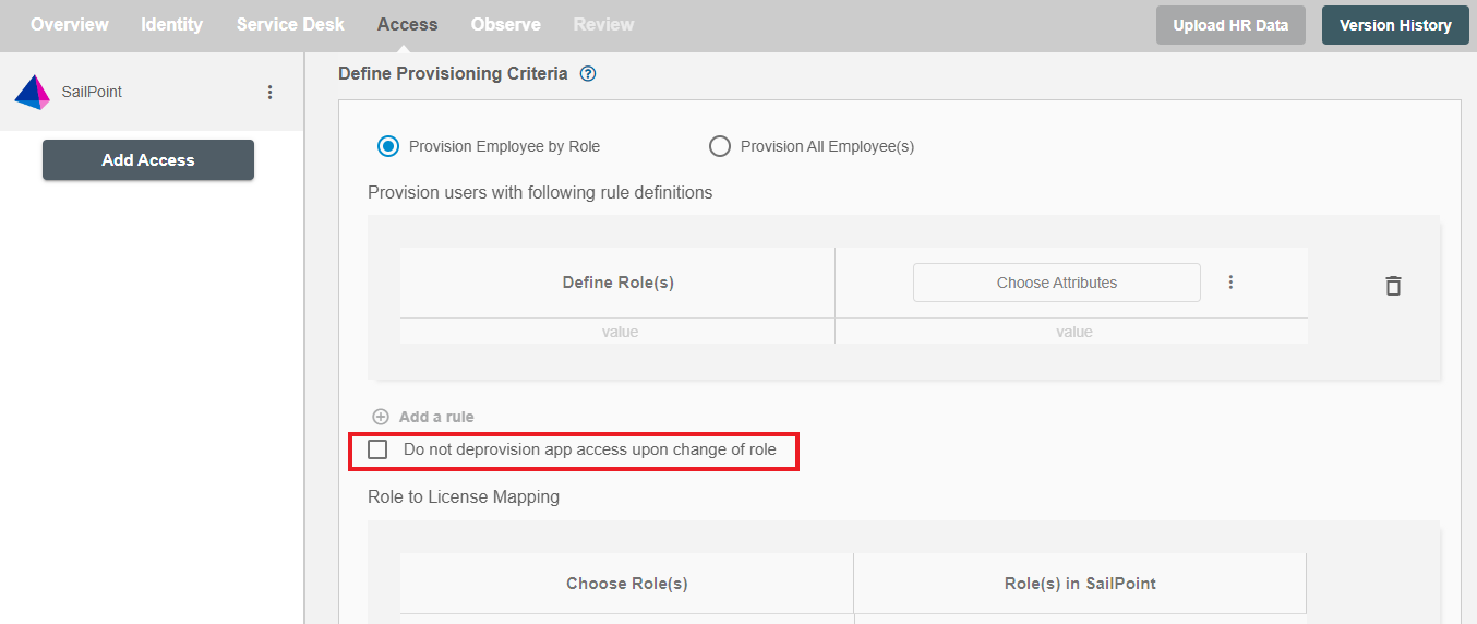 SailPoint ScimManager checkbox