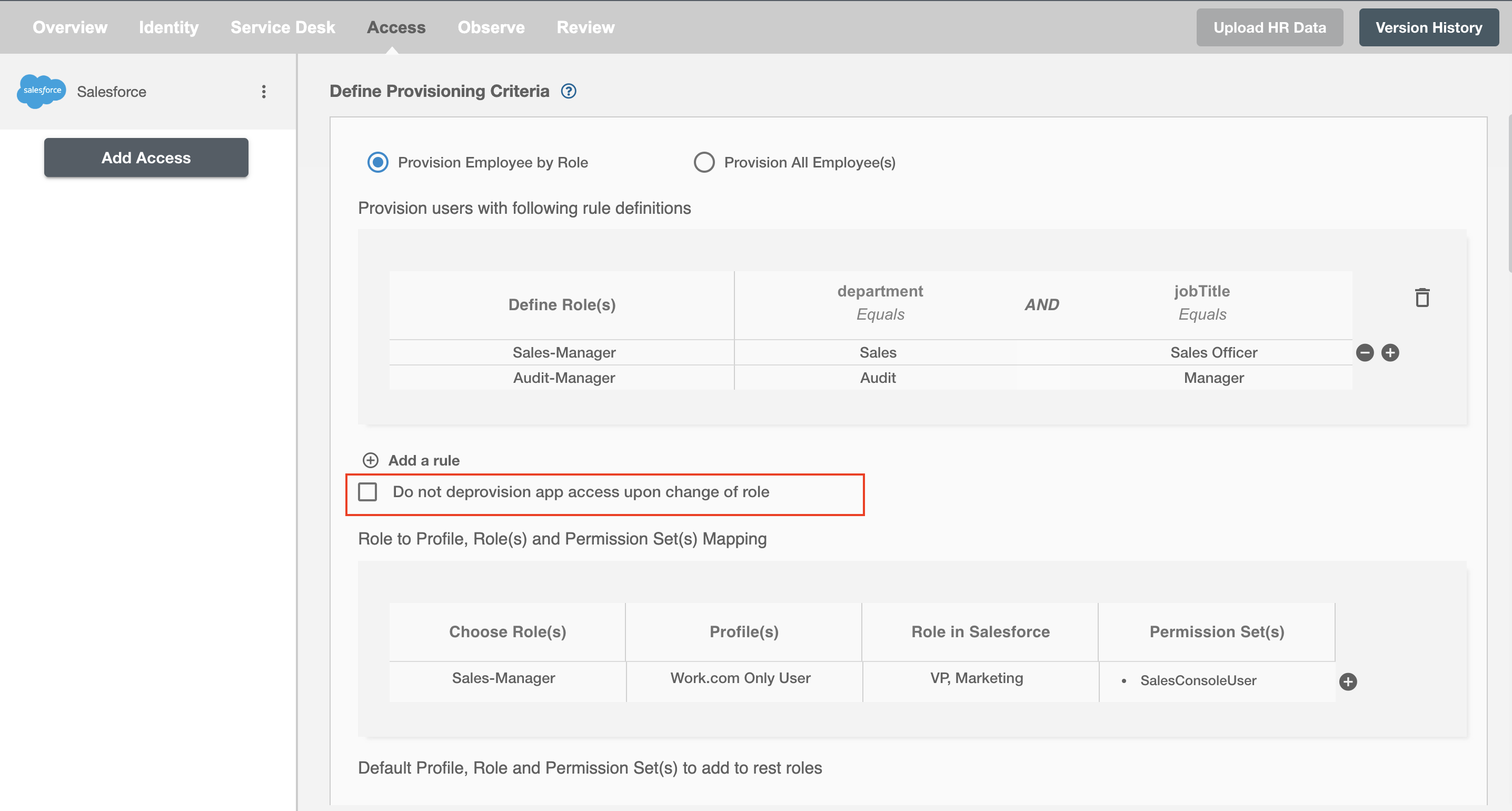 Salesforce ScimManager checkbox