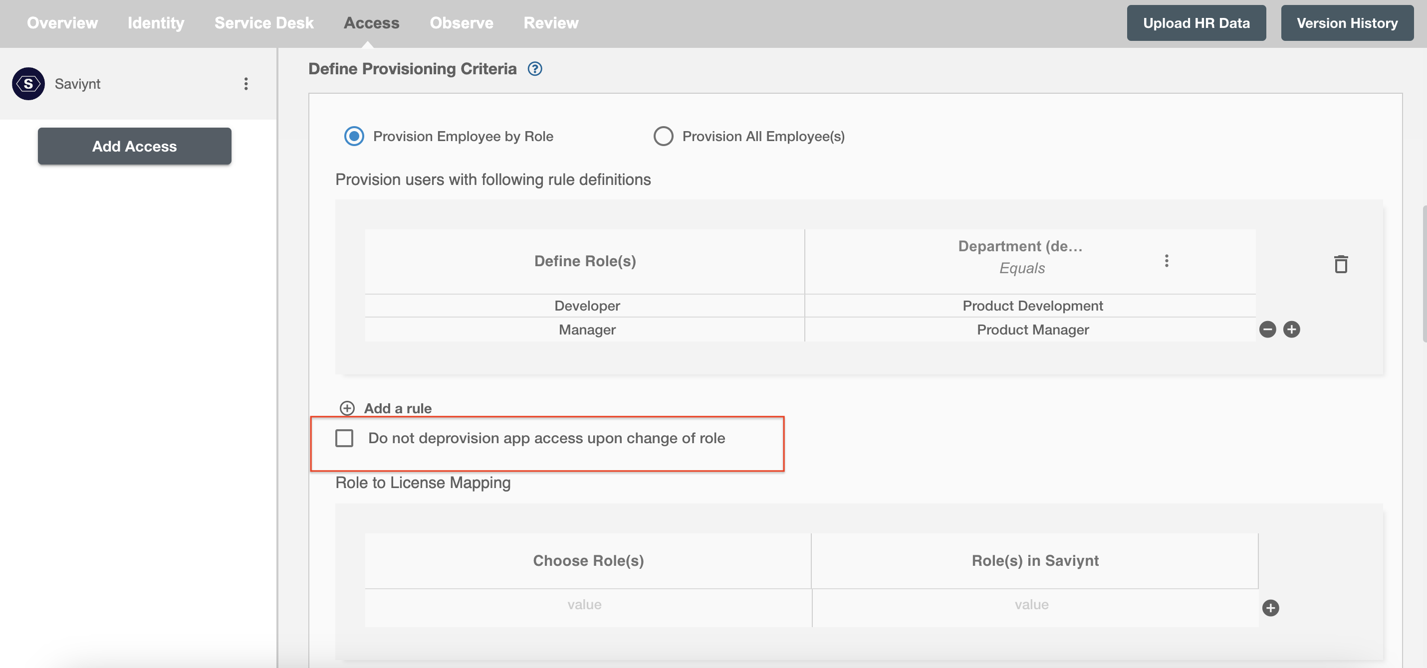 Saviynt ScimManager checkbox