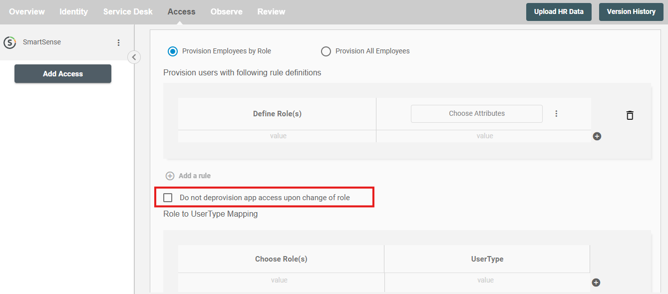 SmartSense  ScimManager checkbox