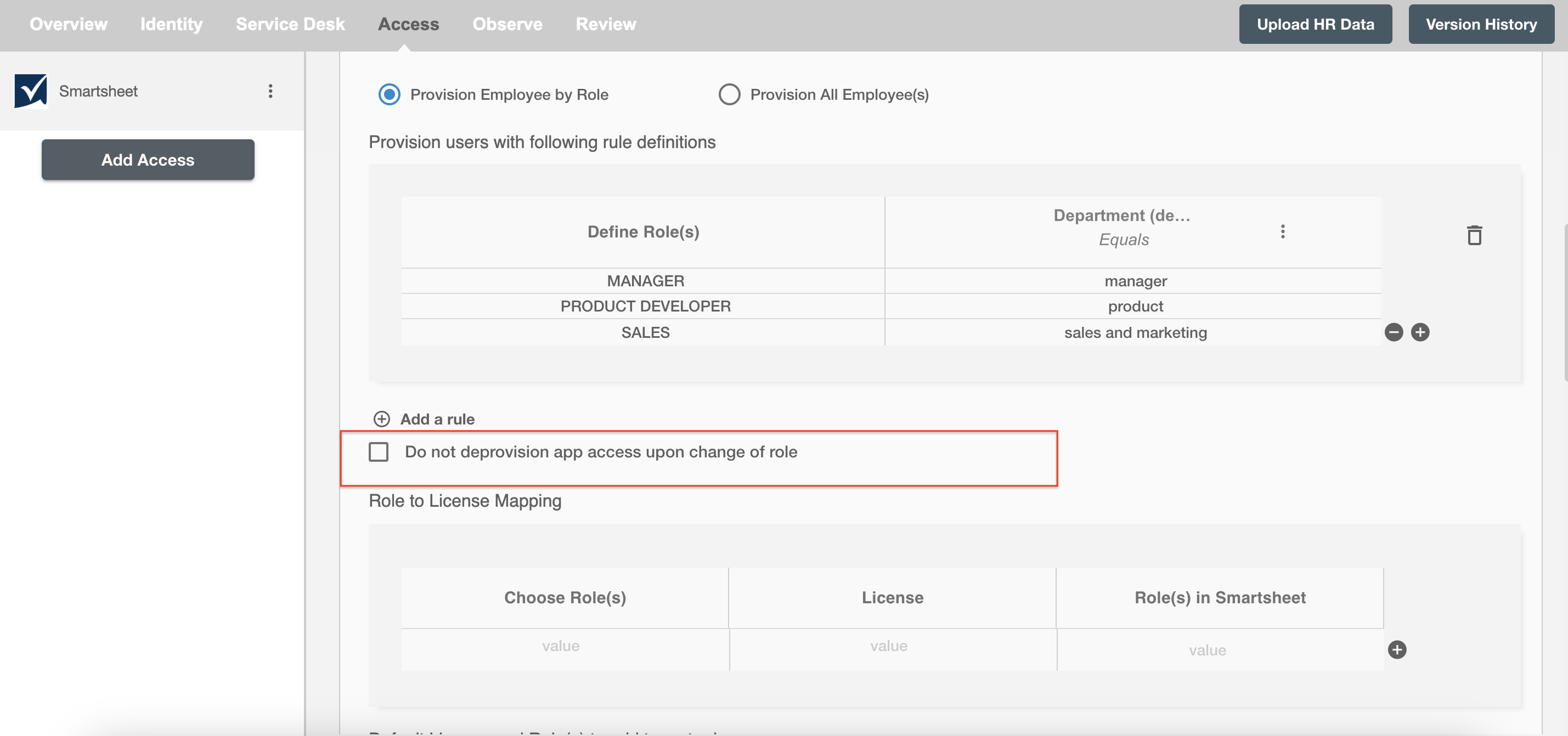 SmartSheet ScimManager checkbox