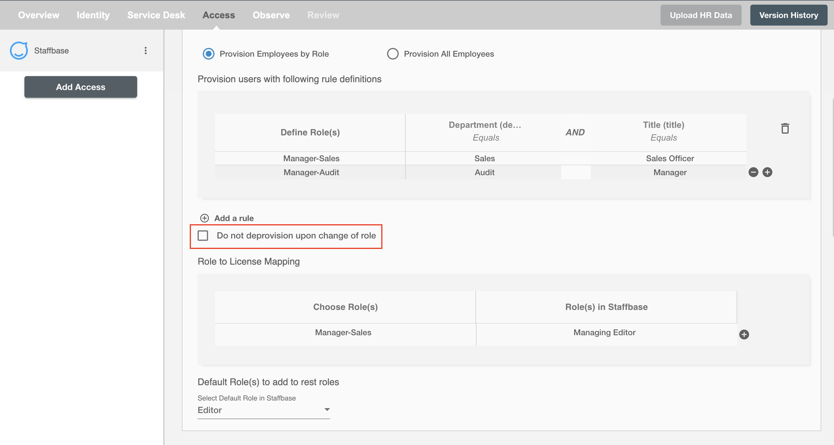 Staffbase ScimManager checkbox