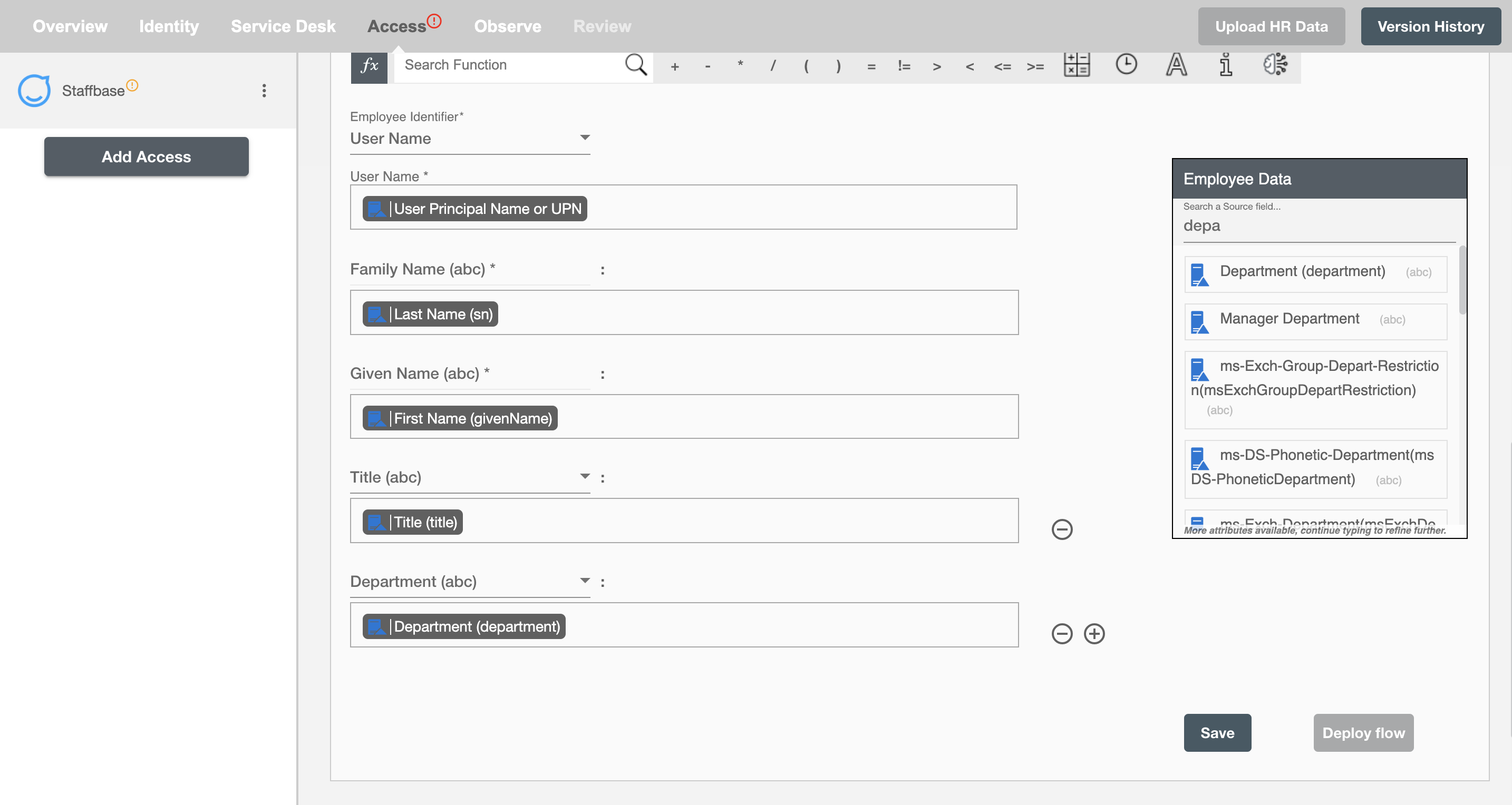 SAP Cloud Identity Services Form Attributes