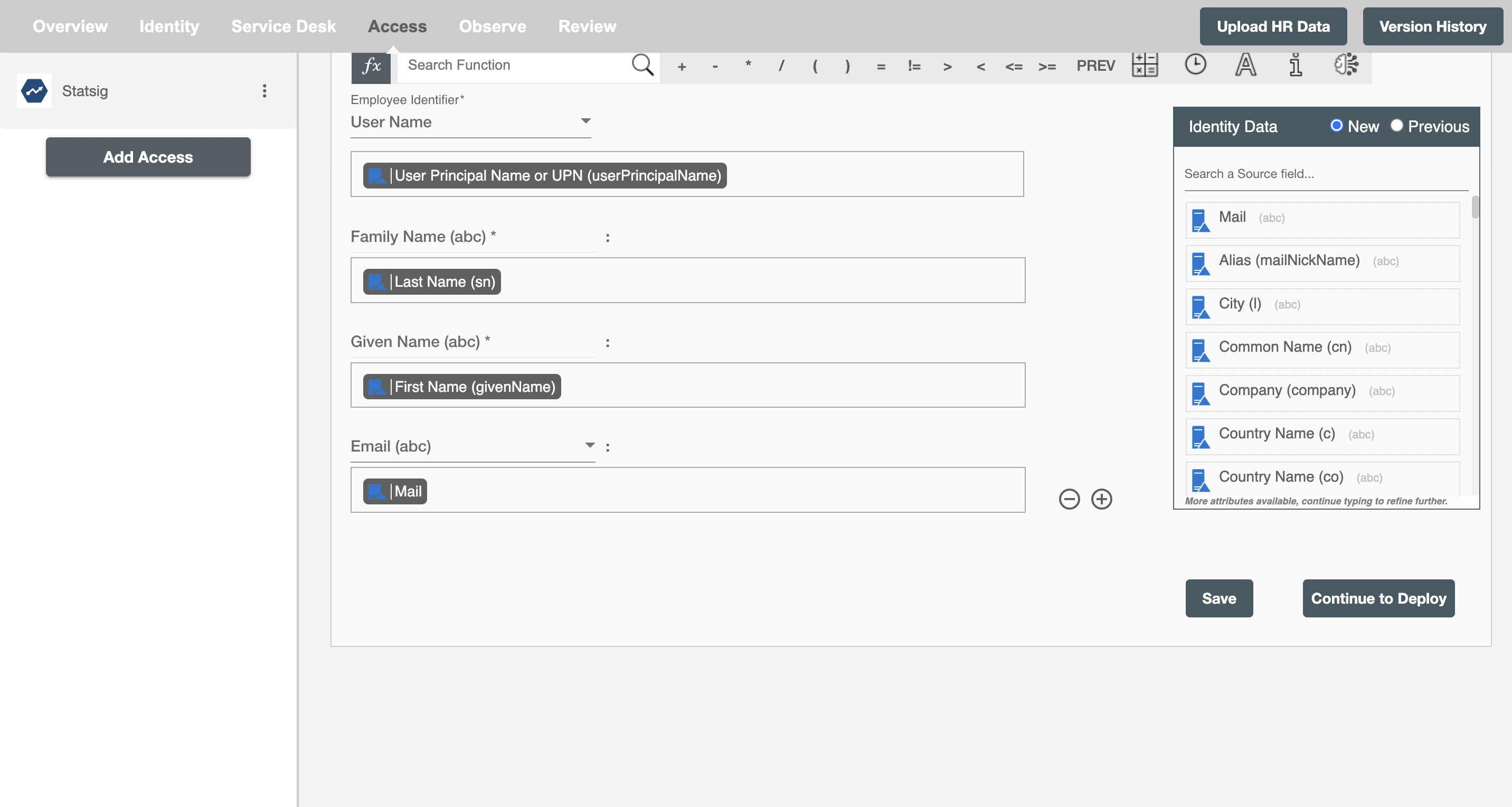 Statsig Form Attributes