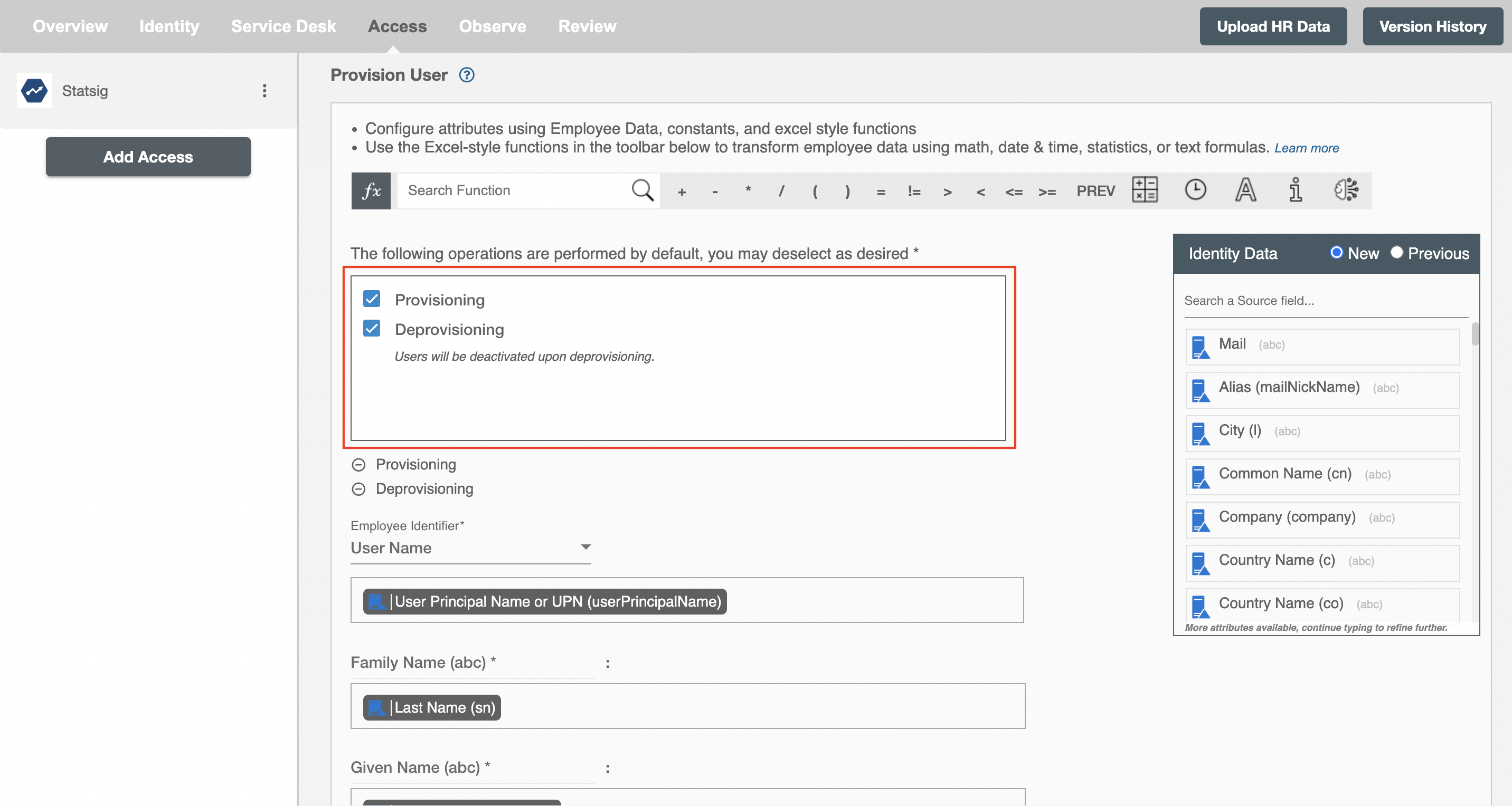 Statsig Form Operations