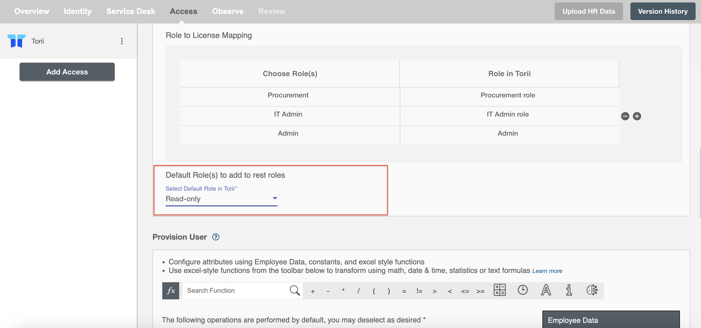 Torii ScimManager Default Roles