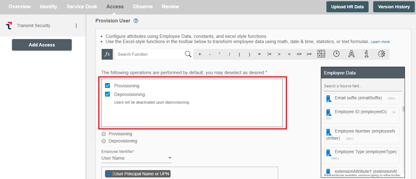 Transmit Security Form Operations