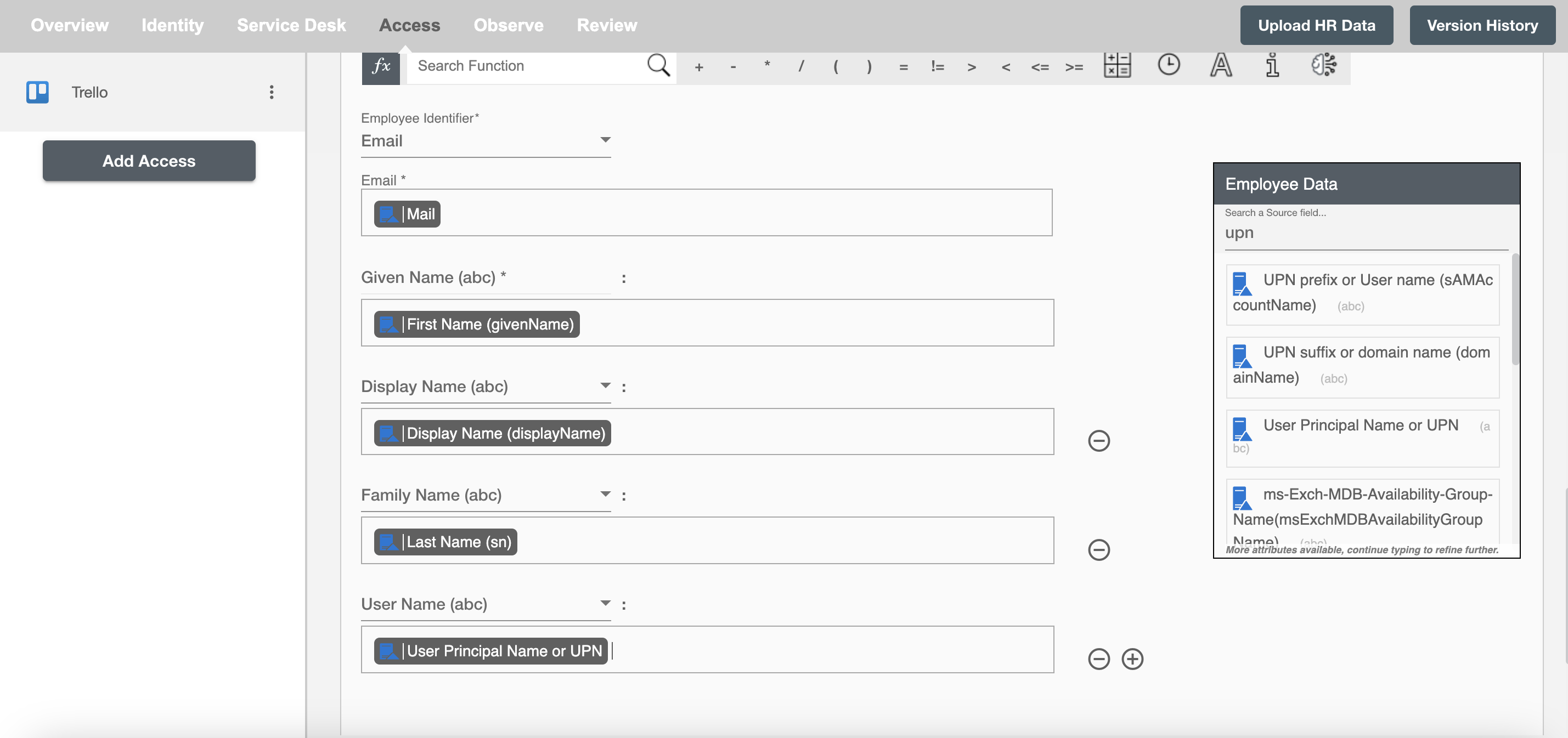 Trello Form Attributes