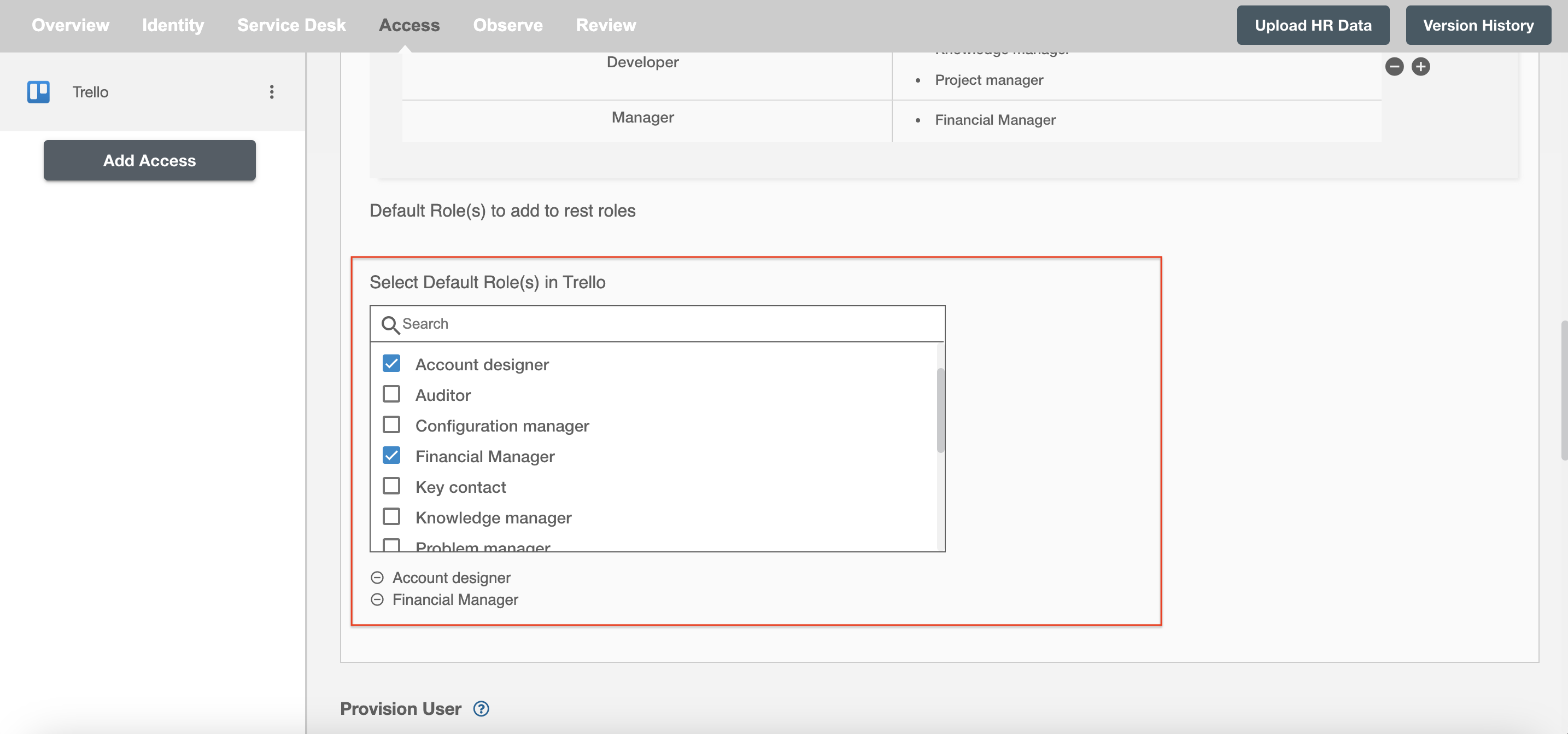 Trello ScimManager Default Roles