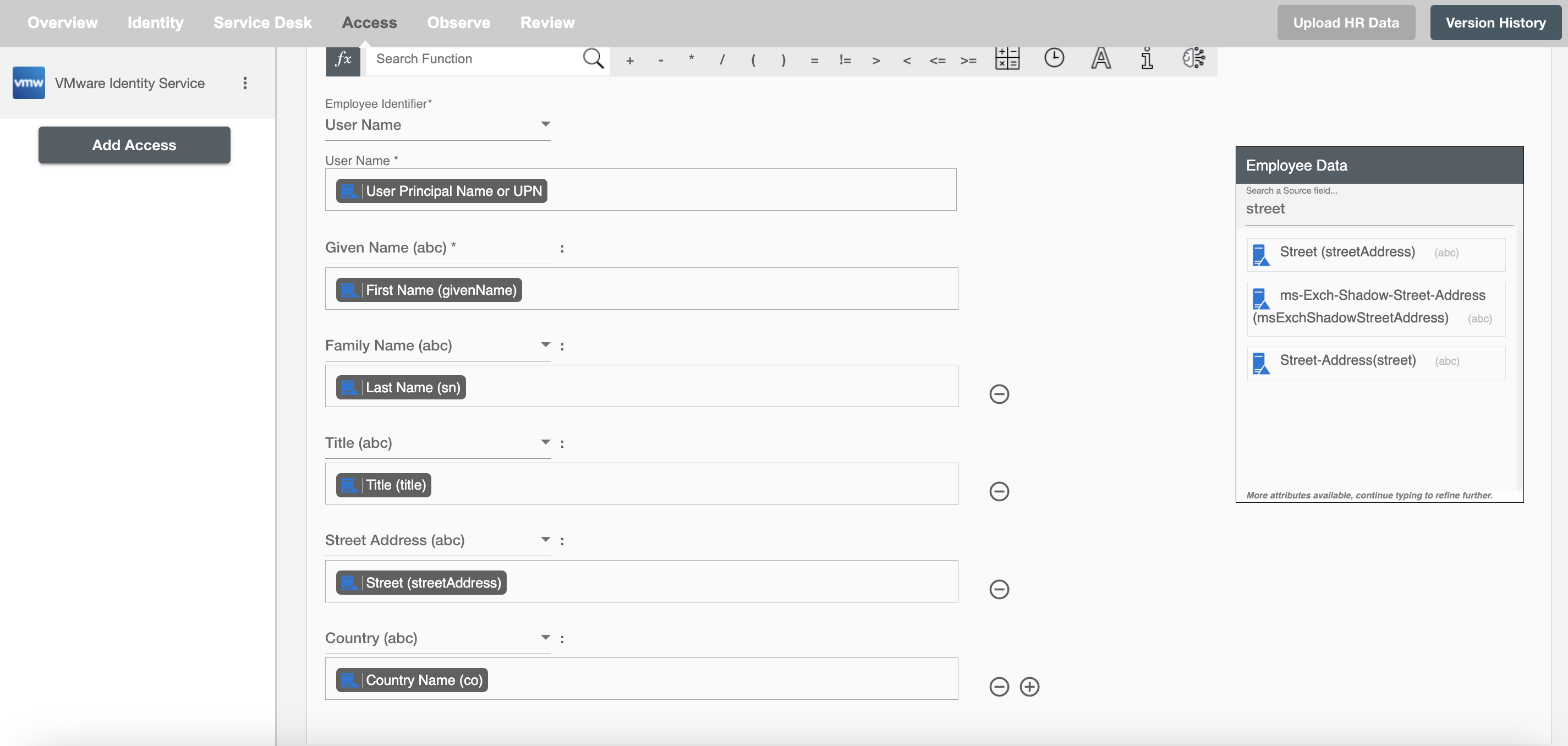 Vmware Identity Services Form Attributes