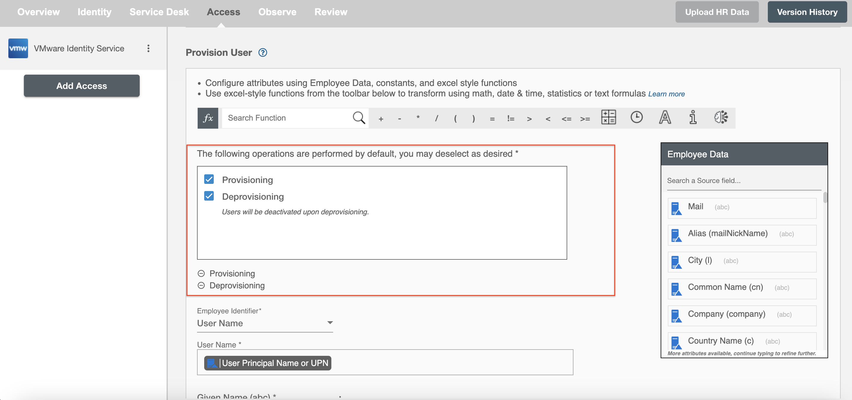 Vmware Identity Services Form Operations