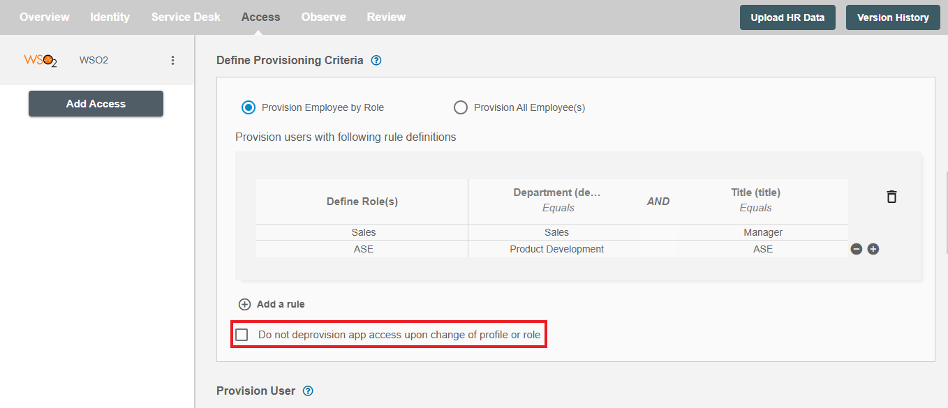 WSO2 ScimManager checkbox