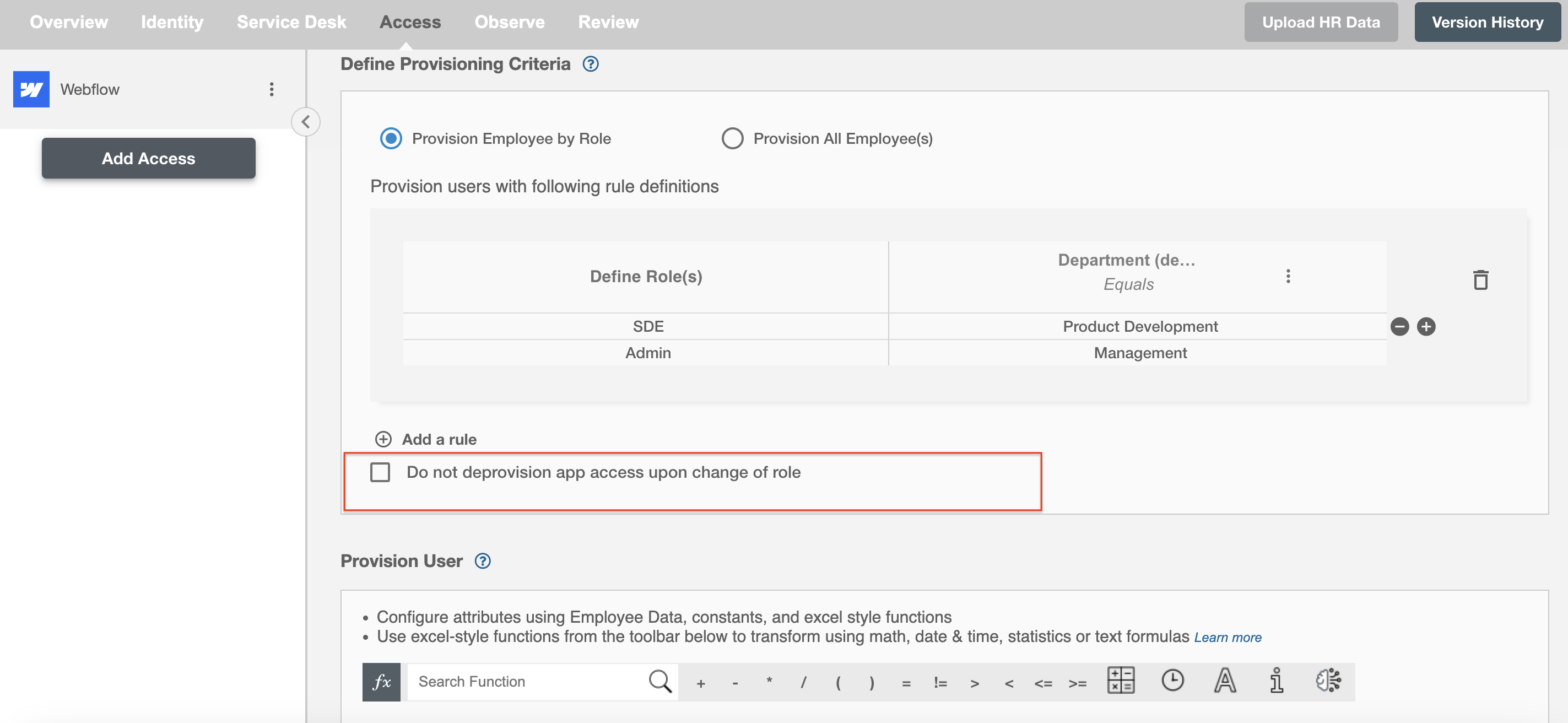 Webflow ScimManager checkbox