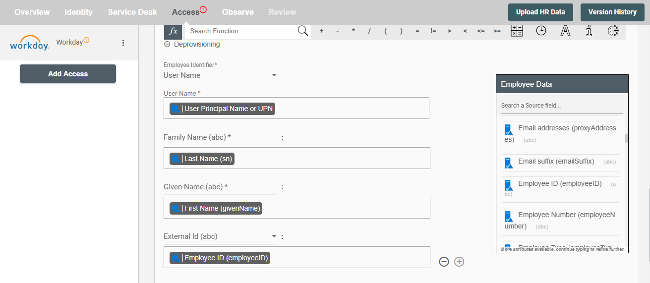 workday Form Attributes