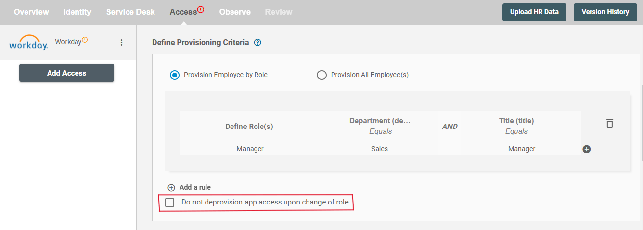 Workday ScimManager checkbox